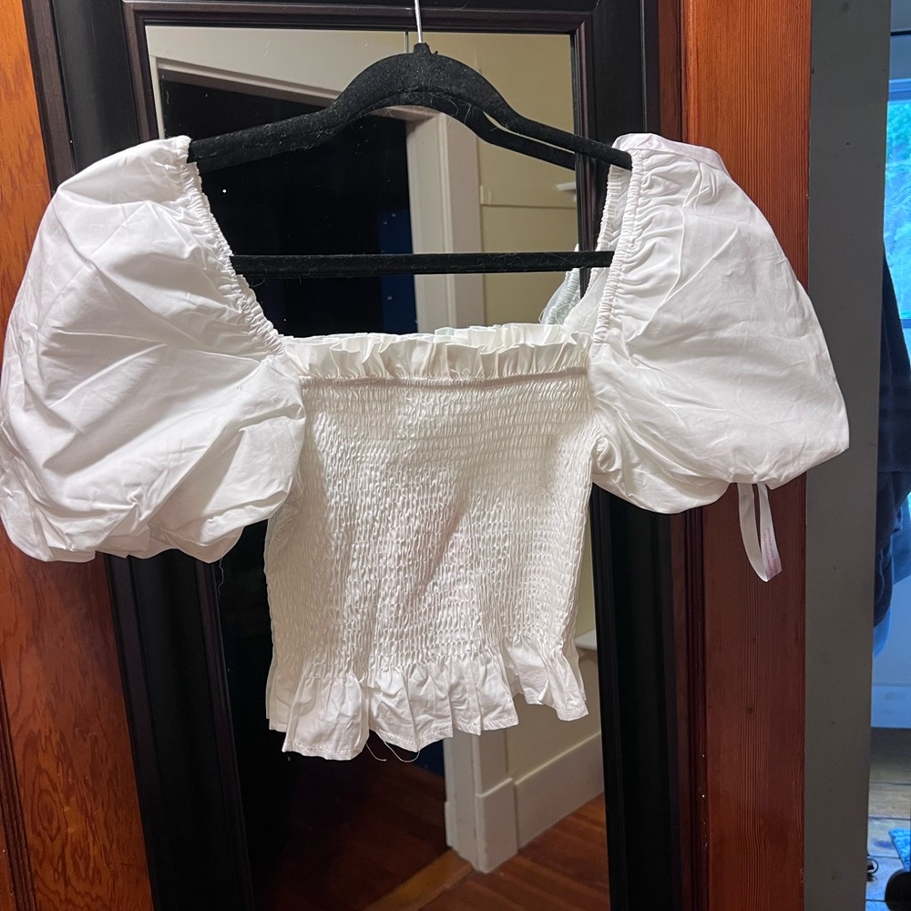 Missguided White Puff Sleeve Blouse